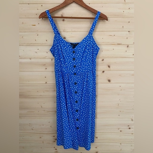 NEW Banana Republic XS Blue Floral Patterned Lightweight Stylish Sundress - Picture 2 of 10